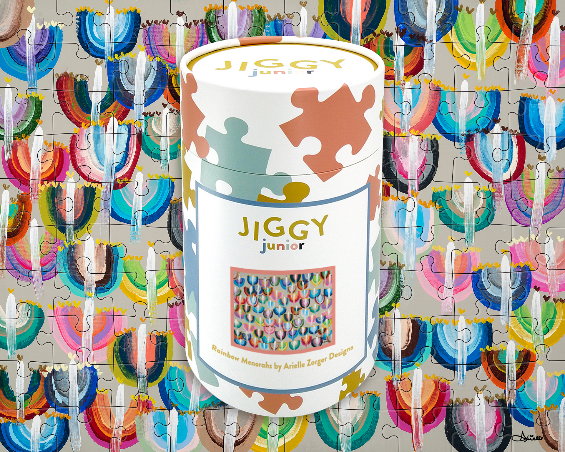クラフトアート 七宝 2 GRAPHIC JIGGY Junior, Rainbow Menorahs by Arielle Zorger Designs – JIGGY