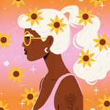 Retro Sunflower by Charly Clements