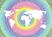 JIGGY Junior, Rainbow Mandala World Map by Farah Brightart