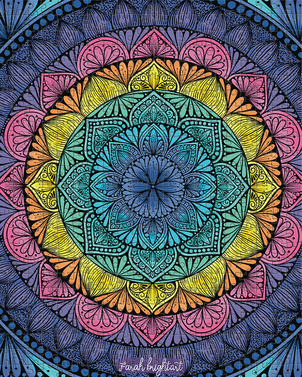 Rainbow Mandala by Farah Brightart