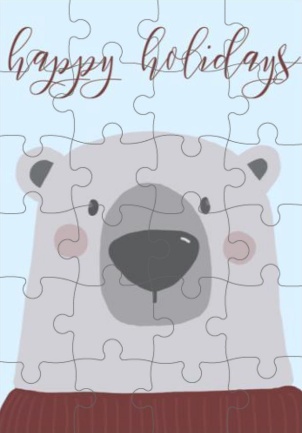 Puzzle Postcard - Happy Holidays