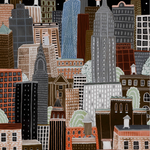 NYC Night artwork displaying a dark city scape
