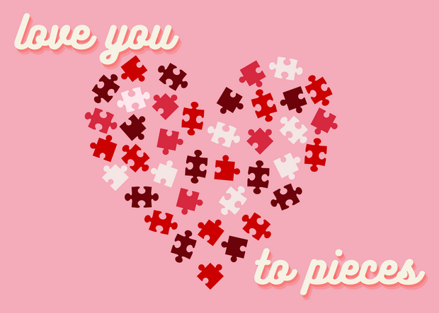 Puzzle Postcard - Love You to Pieces