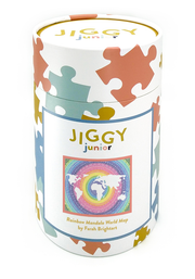JIGGY Junior, Rainbow Mandala World Map by Farah Brightart