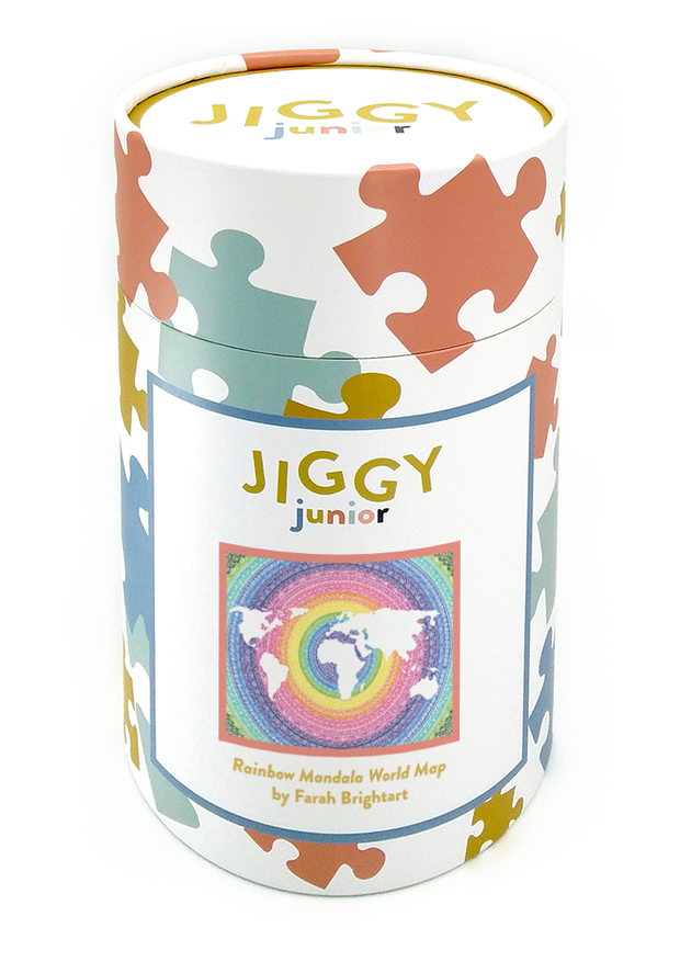 JIGGY Junior, Rainbow Mandala World Map by Farah Brightart